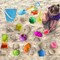 Summer Beach Sand Toy Set for Kids, 15PCS Sand Toys with Beach Bucket, Watering Can, Big Shovel, Rake, Sea Animal Molds Sand Castle Building Kit for Boys, Girls, Toddlers